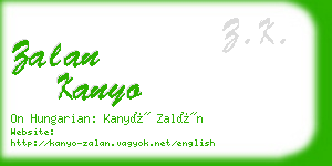 zalan kanyo business card